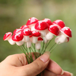10 tk Mini punase seene mikrohaldjas aiakaunistusega bonsai isetegemise k&auml;sit&ouml;&ouml;mood