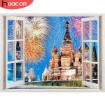 T&auml;is&uuml;mmargune teemantmaalikirik Wassim Ascension Cathedral Moskva Rhinestone pilt 20X30
