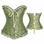 Naiste pitsiline kondiga korsett, rinnakorv, rinnakorv Steampunk Korse liivakell, kehakujuline korsett 6XL roheline