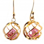 Les Tr&eacute;sors De Lily [F6932] - Boucles Plaqu&eacute; Or 'Alchimie' rose Heleroosa