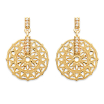 Les Tr&eacute;sors De Lily [P9290] - kullatud k&otilde;rvar&otilde;ngad  Cl&eacute;opatra  valgest kullast - 25x16 mm kuld