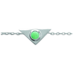 Les Tr&eacute;sors De Lily [Q0562] - Bracelet Argent 'Boho' vert aventurine argent&eacute; (rhodi&eacute;) - triangle 14x6 mm roheline