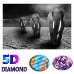 Teemantmaaling Elevandi teemant Loom Teemanttikandid Vaik Teemantristpiste 20X30CM