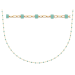 Les Tr&eacute;sors De Lily [R1094] - kullatud kaelakee  Boho  roheline t&uuml;rkiissinine kuld - 45 cm - 1 mm t&uuml;rkiissinine