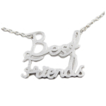 7bis [R1376] - K&auml;sitsi valmistatud h&otilde;bedane kaelakee  Best Friends  - 19x15 mm h&otilde;be