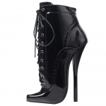 New Arrive 18 cm k&otilde;rged kontsad Ballet Fetish Spike Heel YKK lukuga lakknahast lukuga t&otilde;mblukuga kingad 36 must
