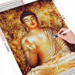 Teemantmaaling Uued Buddha pildid kividest 5D DIY Teemanttikandid Religioon T&auml;ielik mosaiik Kodukaunistus Full Round (20X30CM)
