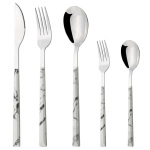 5 tk puidust k&auml;epidemega &otilde;htus&ouml;&ouml;gin&otilde;ud Western roostevabast terasest s&ouml;&ouml;giriistade komplekt nuga kahvel kohvi tee lusikas h&otilde;ben&otilde;ude k&ouml;&ouml;gin&otilde;u komplekt valge