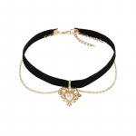 Retro Girl Choker Kuldne Virsik Heart Velvet Keti Ripats Kaelakee Clavicle Chain Collar kaelakee 1pc