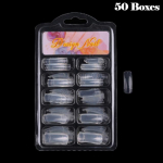 50 karpi Prantsuse akr&uuml;&uuml;list kunstk&uuml;&uuml;nte otsikute komplekt, naturaalne poolkaas l&auml;bipaistev v&otilde;ltsk&uuml;&uuml;nte otste salong ja kodu