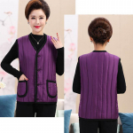 Mother's Vest Ladies Plus Velvet Keskealiste ja Vanurite Soe Jope S&uuml;gis- ja Talvise Kande V&auml;lisr&otilde;ivaste Paksem XXXXL
