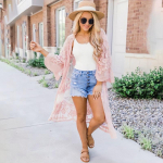 Suvine uus pitsist bikiinid Cover Up Seksikas l&auml;bipaistvast v&otilde;rgust tikitud elegantne kleit vabaaja rannakardigan Naiste ujumisriided Cover Up Q894 One Size roosa