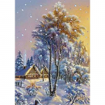 DIY lumemaastik 5D teemantmaal, &uuml;mmargune puur Talvine maastik Teemanttikandid Mosaiik Rhinestone Kodukaunistuse kingitus Full Round 20x30CM