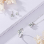 ANENJERY uus ehtekomplekt naistele, k&otilde;rvar&otilde;ngad/kaelakee/s&otilde;rmus l&auml;ikiva valge kuubiku tsirkoonist bižuuksi komplektiga h&otilde;be