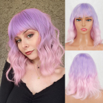 MERISIHAIR Gradient blond l&uuml;hikese lainega bob-parukas tukkidega Naiste mood igap&auml;evane l&uuml;hike laineline s&uuml;nteetilisest kiust parukas