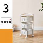 K&ouml;&ouml;giriiul Majapidamises kasutatav mitmekihiline p&ouml;&ouml;ratav p&otilde;rand puu- ja k&ouml;&ouml;giviljade hoiu riiul Toidukaupade lao riiul 3Tier valge