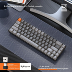 QGeeM 68 klahvidega RGB-m&auml;ngimise kaherežiimiline mehaaniline klaviatuur m&auml;ngijatele kiirvahetusega 2.4G/BT5.0 v&auml;rvisobivad juhtmevabad m&auml;nguklaviatuurid Green Axis Edition