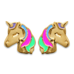 Les Tr&eacute;sors De Lily [R7466] &ndash; kullatud k&otilde;rvar&otilde;ngad 'Licorne My Unicorn' mitmev&auml;rviline kuld - 8x8 mm mitmev&auml;rviline