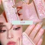 Kartulip&uuml;ree tekstuuriga s&auml;delev lauv&auml;rv kauap&uuml;siv veekindel lauv&auml;rv Pearlescent Glitter Body highlighter meigipalett 3#