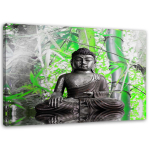 L&otilde;uendiprint roheliste lehtedega Buddha 60x40 roheline