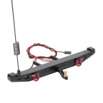 RC-auto metallist tagumine kaitseraud koos 2 LED-tule antenni sabakonksuga autole TRX-4 RC4WD Axial SCX10 must