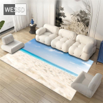 Ranna merelained elutoa vaip 3D maastikuga tr&uuml;kitud p&otilde;randamatt flanell k&auml;sn suur vannitoavaip Dekoratiivne magamistoa vaip pehme 120x160cm 1pcs