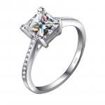 Bague Ringen 1CT printsessil&otilde;ikega moissanite kihlas&otilde;rmus D v&auml;rvi solitaire teemant lubadus pruudi pulmadeks S925 h&otilde;beehted 1ct No.5 roheline
