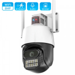 8MP WiFi IP-kaamera koos vargusvastase sireeni alarmiga Inimese tuvastamise PTZ-kaamera v&auml;rviline infrapuna-&ouml;ine n&auml;gemine v&auml;listingimustes turvakaameraga 4MP NO SD Card