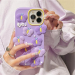Ins Korea armas 3D Purple Butterfly silikoonist telefoni&uuml;mbris iPhone'i 13 12 11 Pro Xs Max X Xr jaoks. Armas kaitsev pehme tagakaas For iPhone XSMax