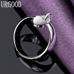 925 Sterling Silver Silver Heart Ring Lukustuss&otilde;rmus Moeehted 6#
