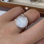 Foxanry Kuukivist s&otilde;rmus naistele Paarid Mood Minimalistlik Liialdatud juubeliaasta Ehted Aksessuaarid Kingitused 17mm h&otilde;be