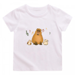 Capybara Fashion Anime T-s&auml;rgid Pehme graafiline T-s&auml;rk Harajuku vabaaja 100% puuvillane T-s&auml;rk Armsad poisid/t&uuml;drukud Tavaline multifilmi T-s&auml;rk 100 valge