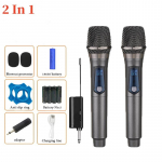 UHF-i juhtmevaba mikrofon, kaks k&auml;eshoitavat d&uuml;naamilist mikrofoni-karaokemikrofoni koos vastuv&otilde;tjaga pulmapeo k&otilde;ne kiriku esitusklubi jaoks