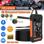 T&auml;iendage endoskoobikaamera 1080P HD-boreskoobi 4,3-tolline LCD-ekraaniga kontrollkaamera IP67 veekindel t&ouml;&ouml;stuslik endoskoop 8 h&auml;mardatava LED-iga (2M/5M/10M) 2M must
