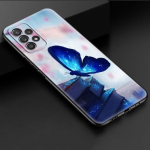 Cartoon Blue Butterfly telefoni&uuml;mbris iPhone'ile Samsung Galaxy Redmi Xiaomi Oppo OnePlus Note SA 7 8 9 10 11 12 13 14 20 21 22 23 53 54 Pro Max Ultra iPhone 6 or 6S