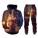 Must-valge The Tiger 3D Prindiga meeste dressipluusid kapuutsidega komplekt meeste l&otilde;vi dressid/pullover/p&uuml;ksid Spordir&otilde;ivad kevad s&uuml;gis 5XL