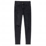 S&uuml;gis uued Distressed Jeans Naiste suured k&otilde;rge v&ouml;&ouml;kohaga elastsed pliiatsp&uuml;ksid S must