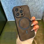 Retro juhtmevaba laadimisega magnetiline PU-nahast telefoni&uuml;mbris iPhone'i 16 15 14 13 12 11 Pro Max Plus X Xs Xs Xs Max p&otilde;rkeraua p&otilde;rutuskindlate &uuml;mbriste jaoks iPhone 14 Pro Max must