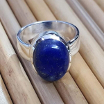 925 Sterlingh&otilde;be, Lapis Lazuli s&otilde;rmus, K&auml;sit&ouml;&ouml; disainer s&otilde;rmus, Ovaalne s&otilde;rmus, Statement s&otilde;rmus, V&auml;&auml;riskiviga s&otilde;rmus, Fassettkinnitusega s&otilde;rmus, Aastap&auml;eva kingitus 9