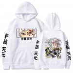 Kuum anime Demon Slayer Uzui Tengen Pusad Pullover Topid Harajuku Manga Kimetsu No Yaiba Mees Naiste Pusad M valge