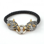 Ehtsast nahast plahvatusohtlik P&otilde;hjamaade viikingite m&uuml;toloogia Kuldne roostevabast terasest hundipea k&auml;ev&otilde;ru Meeste ehted 23CM