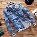 Denim Jackets Harajuku Style Jacket Coat Slim Fit jope L sinine