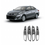 For Toyota Vios sedan  Car Styling Accessories ABS Carbon fibre LHD Door Window glass Lift Control Switch Panel Cover