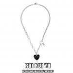 RUI RUI YU Kpop mustast s&uuml;damest kaelakee metallist armastuse rangluu kett Korea lihtne naiste l&uuml;hike ripats kaelakee naistele 1 PCS