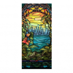 Aknaklaaskile v&auml;rviline vintage klaasist aknakleebis K&ouml;&ouml;k Magamistoa Klaasuks Kodu C