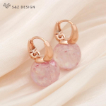 Moodsad luksuslikud &uuml;mmargused v&auml;rvilised k&otilde;rvar&otilde;ngad naistele, t&uuml;drukutele, trendikad elegantsed ehted, roosa kullav&auml;rvi ja k&otilde;rvatropiga kingitus