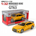 1/32 Diecast Car Benz AMG GT63 mudelauto, tagasit&otilde;mmatav heli ja valgusega m&auml;nguauto poistele, t&uuml;drukutele, t&auml;iskasvanutele m&otilde;eldud kingitus 1/32-15.5x6.5x4.5cm kollane