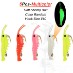 5/10/20 tk Kunstlik Pehme Krevetis&ouml;&ouml;t Uss Kalastamiseks S&ouml;&ouml;t Konks Terav Vobler S&ouml;&ouml;t Silikoonist Krevetis&ouml;&ouml;t 5Pcs