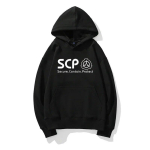 SCP Anime Solid Hoodie Fashion pikkade varrukatega dressipluus Kvaliteetne moodne unisex ja naiste kapuuts vabaaja y2K kapuutsiga pullover XL black