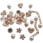 18/20 tk Rhinestonest kingav&otilde;lusid s&uuml;dame ja lille kujuga kett Kunstp&auml;rlitega dekoor Croc puukingad Aksessuaarid Sussid Dekoratsioon Kinga n&ouml;&ouml;pn&otilde;elad Kinga pannal 18pcs